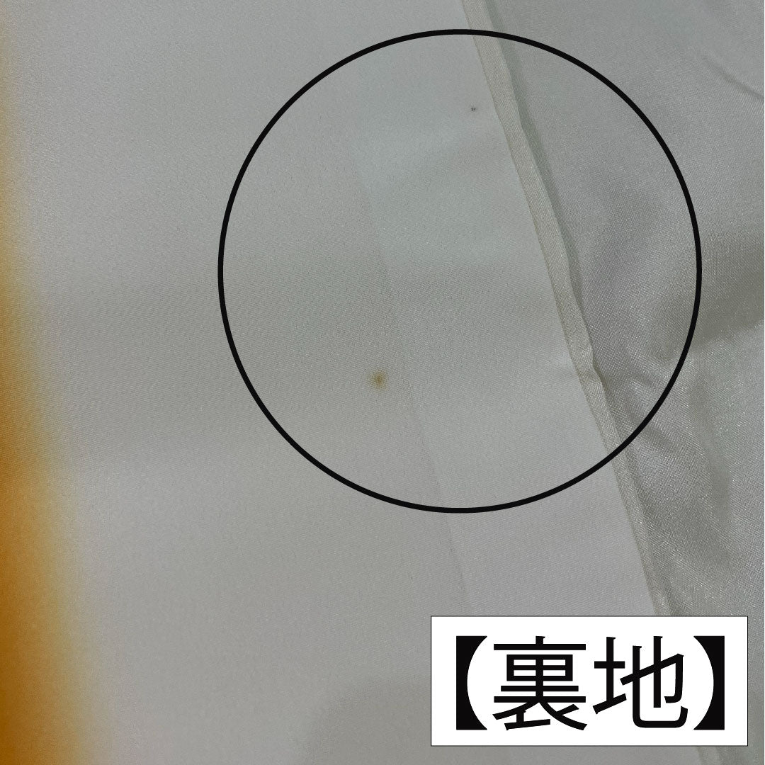 Homongi (formal kimono) made of polyester, lined, length 159.5cm, sleeve length 65cm, Torinoko color, washable, floral pattern, A rank, yellow, 1112004313323