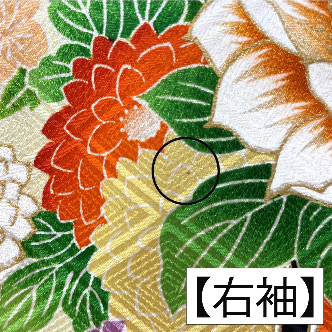 訪問着 正絹 Aランク 袷 身丈158cm 裄丈62cm 赤橙色(あかだいだいいろ) 京友禅 絞り 吉祥文様 入子菱 花 橙系 1112007513326