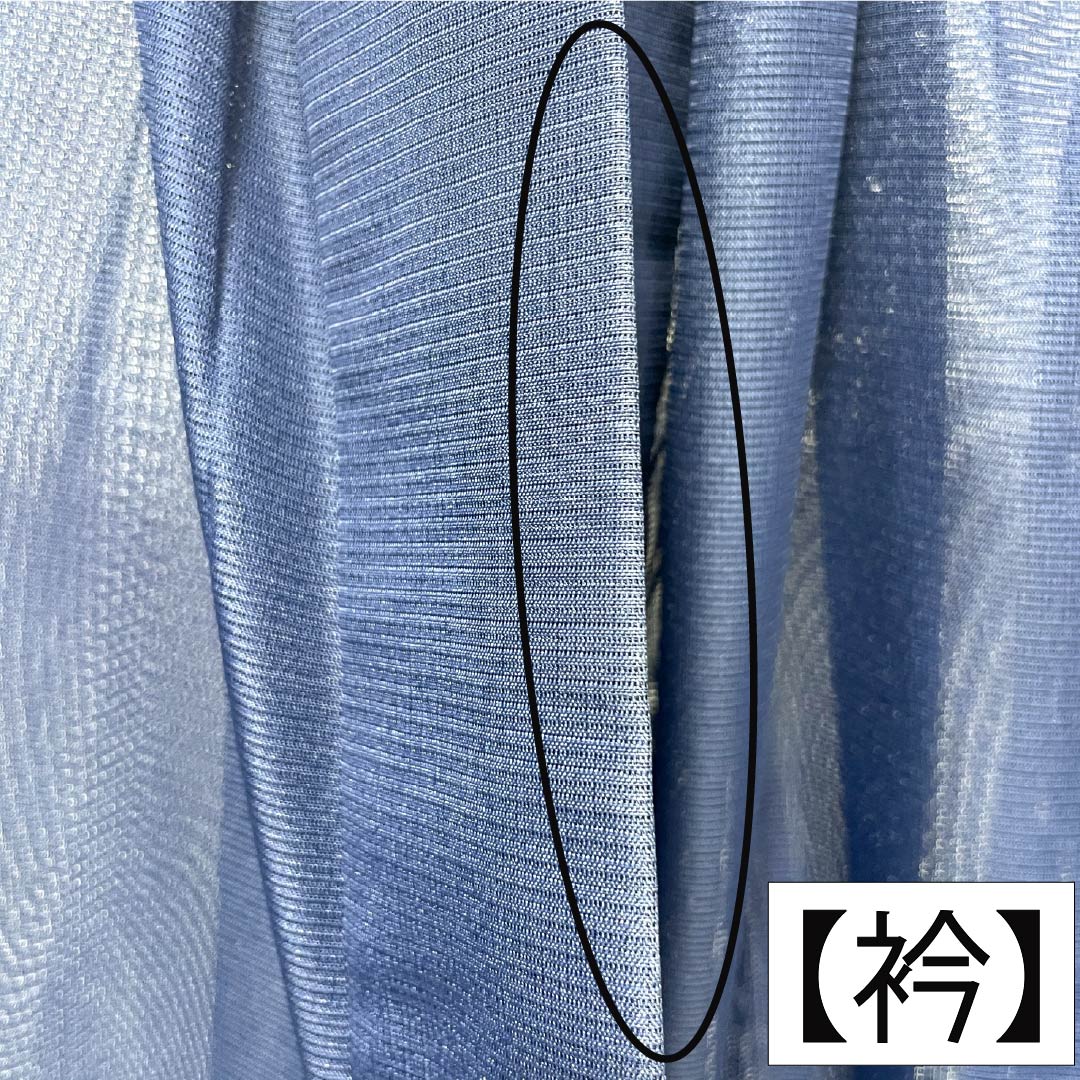 夏物 ポリエステル 色無地 Aランク 身丈162.5cm 裄丈63.5cm 紺色(こんいろ) 洗える着物 素無地 絽 紺系 1132004153418