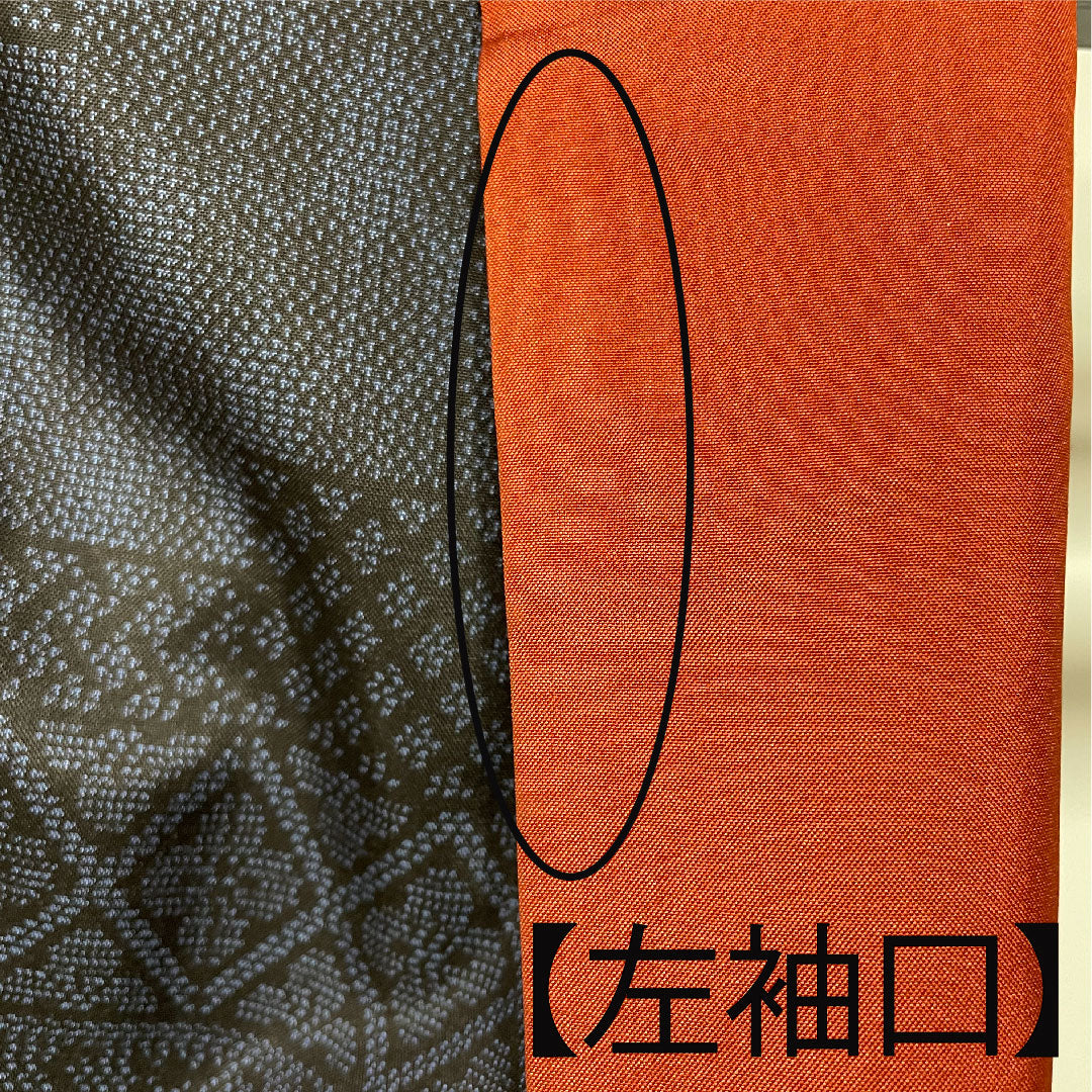 大島紬 身丈169.5cm 裄丈68cm 経緯絣 正倉院文様 正絹 Aランク 袷 紺系 1116001863518
