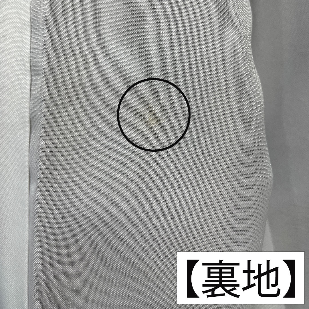 小紋 ポリエステル 身丈162cm 裄丈65.5cm 袷 紫土色(しどいろ) 洗える着物 梅 しつけ糸付き Aランク 紫系 1115004853420