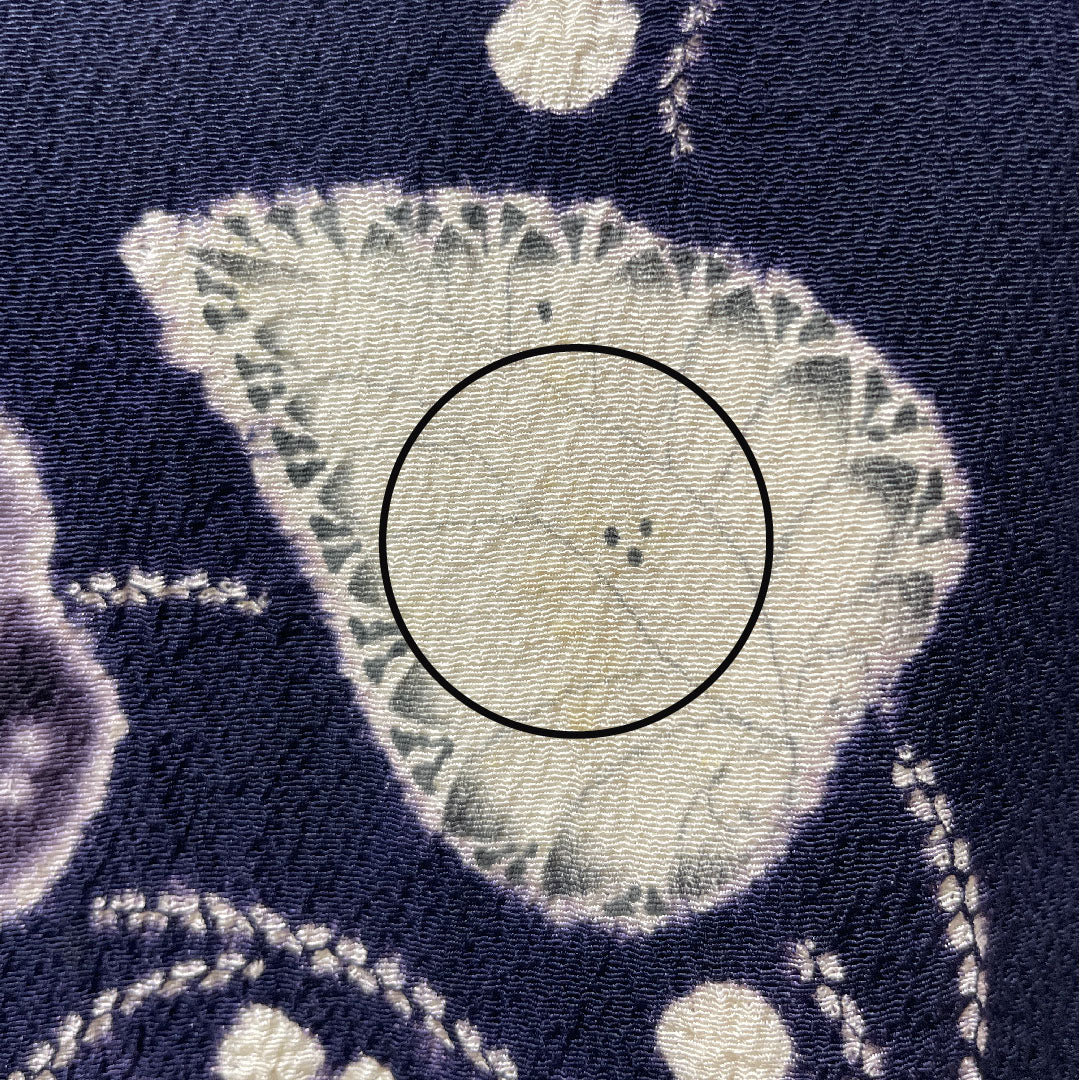 訪問着 正絹 袷 身丈158cm 裄丈67cm 青褐色(あおかちいろ) 辻ヶ花 部分絞り Aランク 紺系 1112005163318