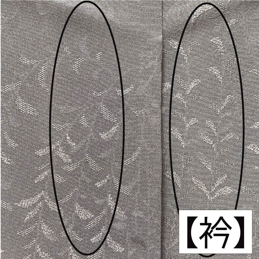 色無地 正絹 身丈155.5cm 裄丈63.5cm 鳩羽鼠色(はどばねずいろ) 一つ紋 違い鷹の羽 袷 Aランク 紫系 1114001753320