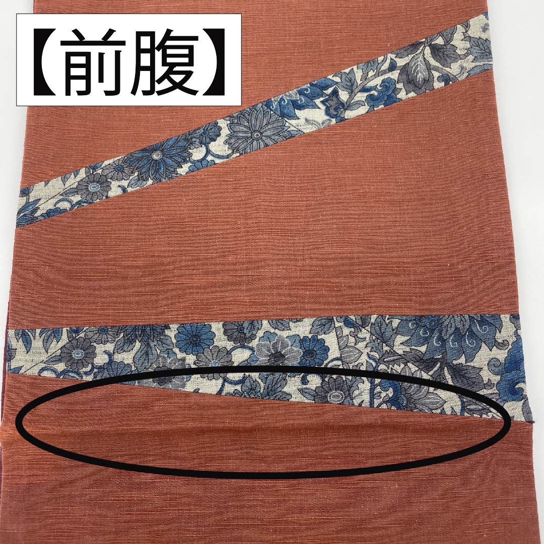 名古屋帯 焦色(こがれいろ) 紬地 京袋帯 切嵌め 帯丈342cm 正絹 Aランク ポイント柄 カジュアル 茶系 1124006633314 開き仕立て