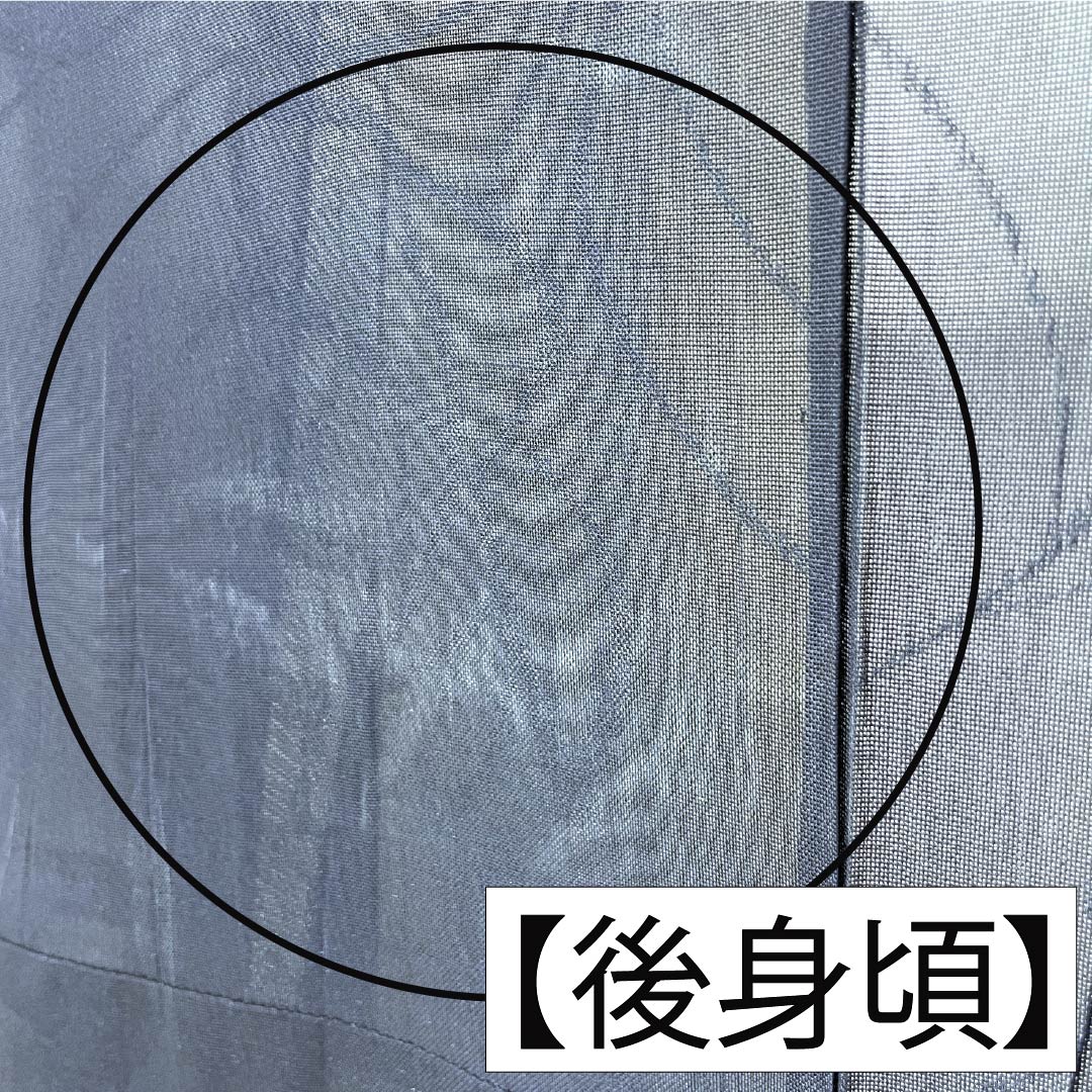 夏物 正絹 色無地 Bランク 身丈154.5cm 裄丈62.5cm 濃紺色(のうこんいろ) 草花模様 紗 紺系 1132004334218