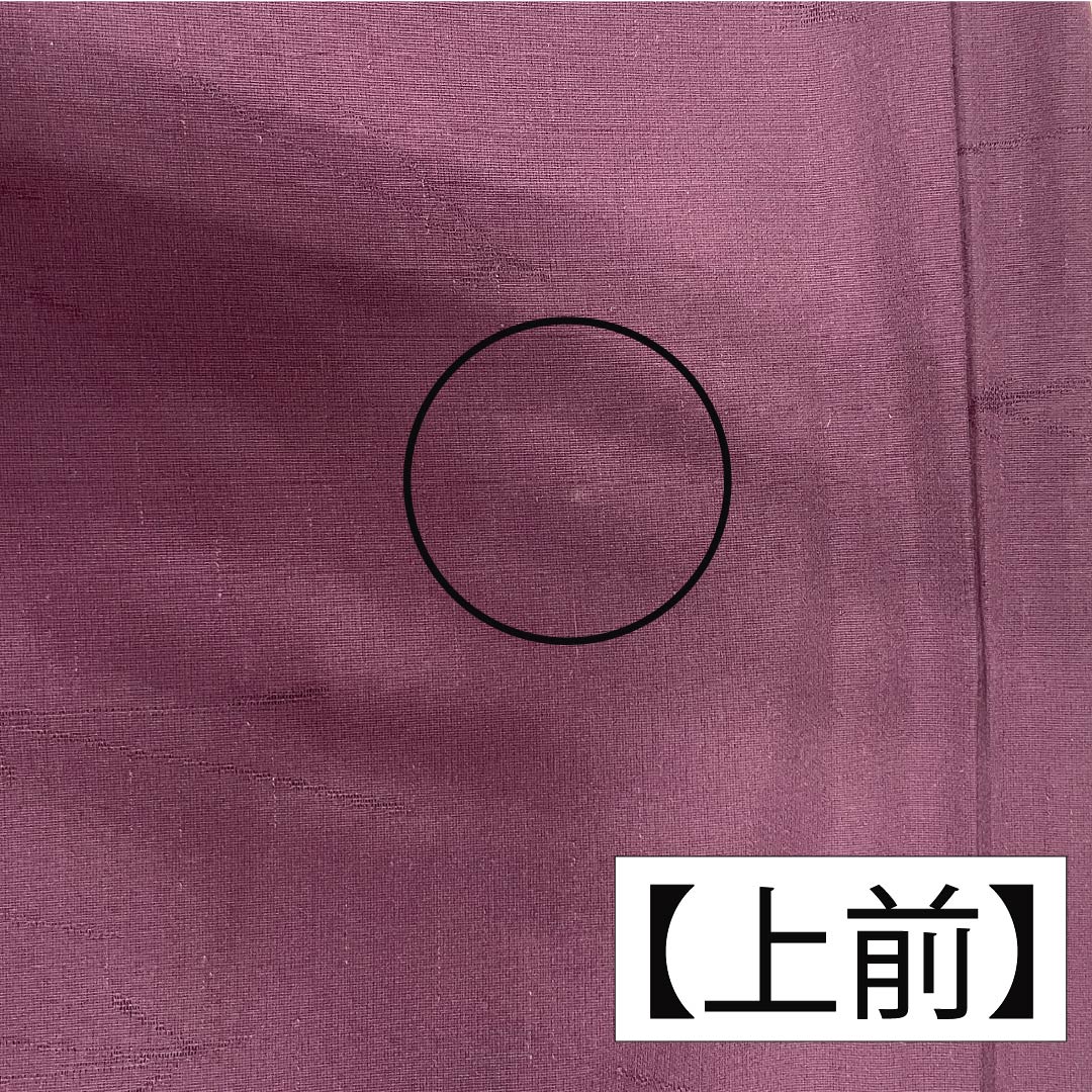 夏物 正絹 色無地 身丈166.5cm 裄丈67cm 桑の実色(くわのみいろ) 紋紗 松葉 紗 Sランク 紫系 1132002742520
