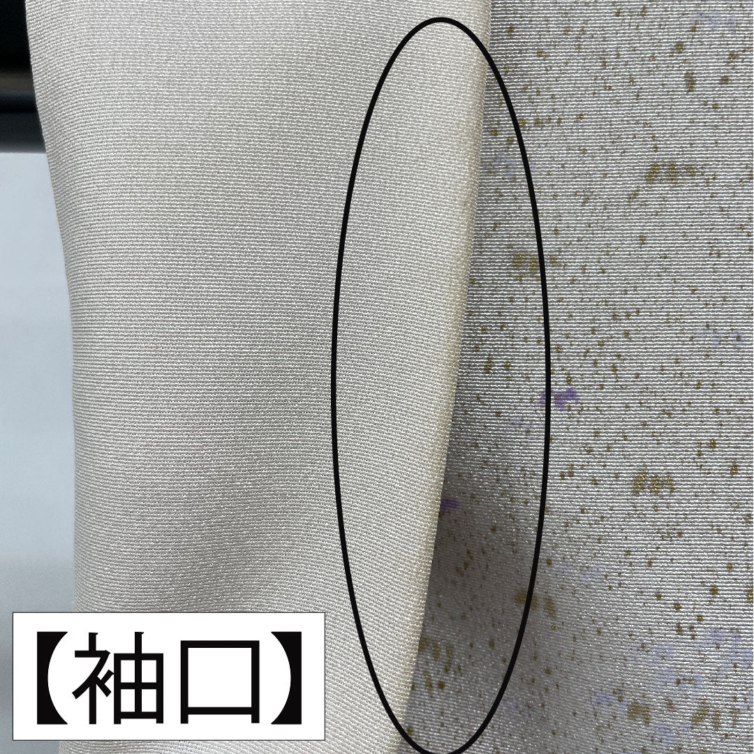 訪問着 正絹 袷 身丈158cm 裄丈62cm 銀白色(ぎんはくしょく) 京友禅 風景模様 パールトーン加工 作家物 Aランク グレー系 1112004963322