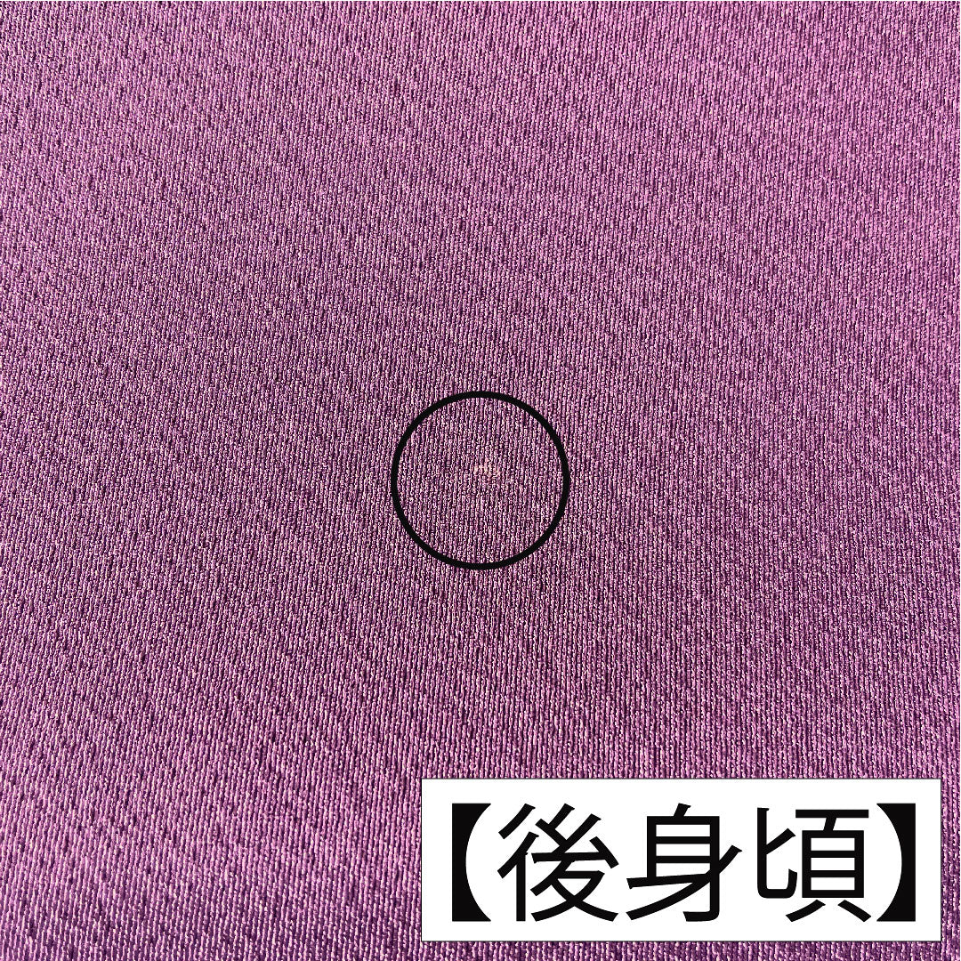 色無地 正絹 身丈158.5cm 裄丈66cm 古代紫色(こだいむらさきいろ) 素無地 一つ紋 丸の内に二ツ引き 袷 Aランク 紫系 1114001723320