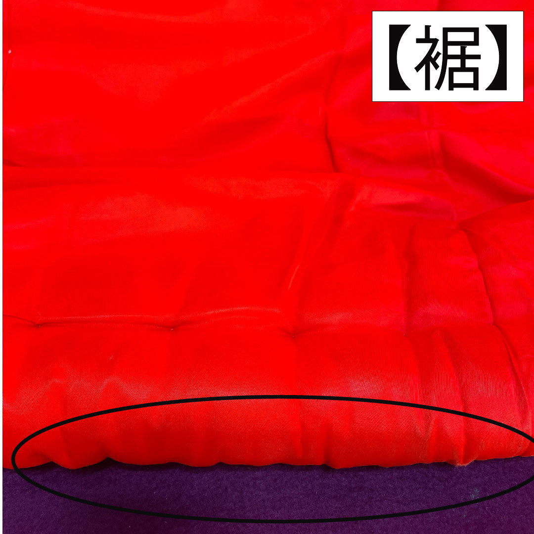 Colored uchikake, pure silk, length 190cm, sleeve length 69cm, Turkish red, Karaori, auspicious pattern, A rank, lined, red, 1110000823912