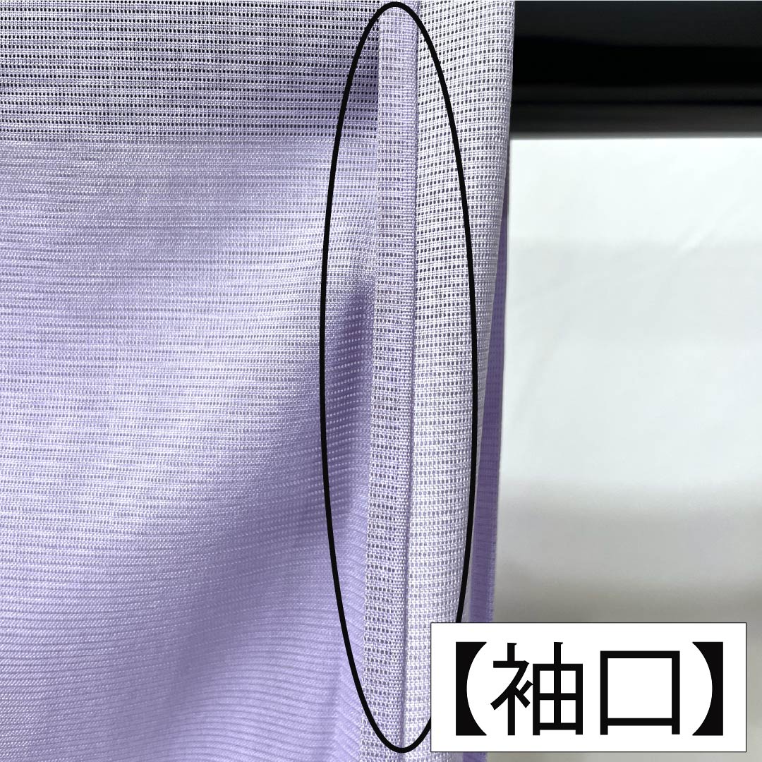 夏物 ポリエステル 付下げ Aランク 身丈161cm 裄丈64cm 薄藤色(うすふじいろ) 洗える着物 古典柄 絽 紫系 1132006073420