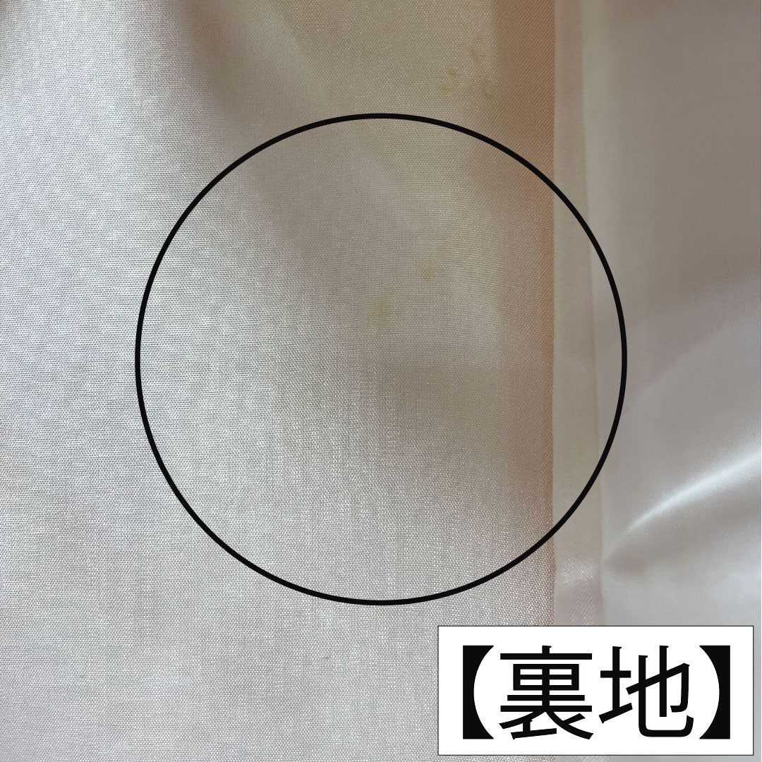 色無地 正絹 身丈159cm 裄丈66.5cm 乙女色(おとめいろ) 抽象模様 一つ紋 中陰桔梗 袷 Aランク ピンク系 1114001363313