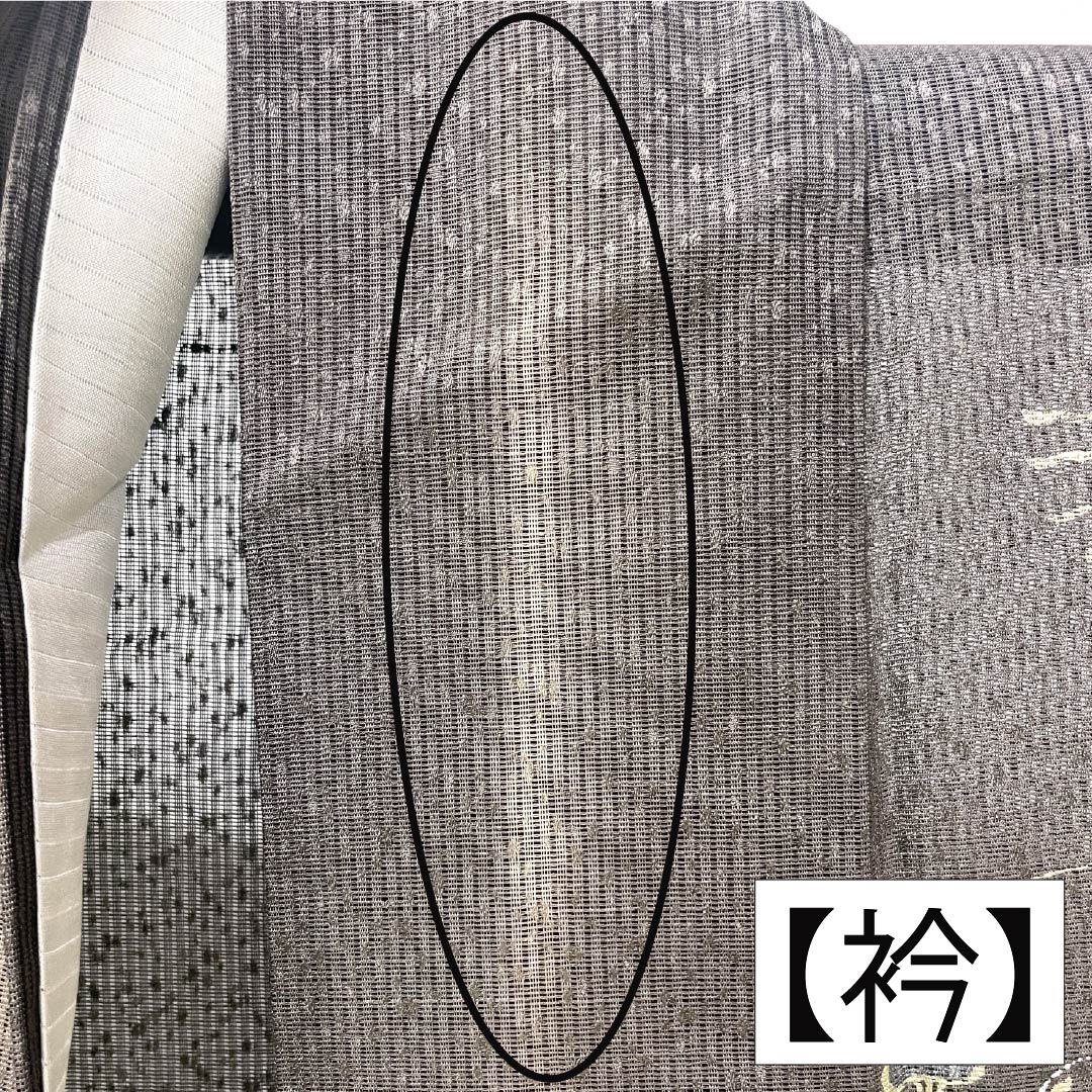 夏物 正絹 訪問着 Bランク 身丈165.5cm 裄丈65cm 都鼠色(みやこねずいろ) 京友禅 タタキ染 秋草 絽 茶系 1132005104514