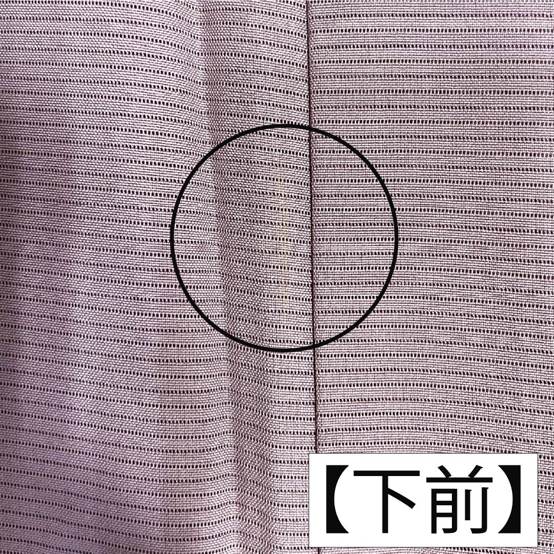 夏物 正絹 色無地 Aランク 身丈158cm 裄丈64.5cm 葡萄色(えびいろ) 素無地 一つ紋 八曜 絽 紫系 1132004873320