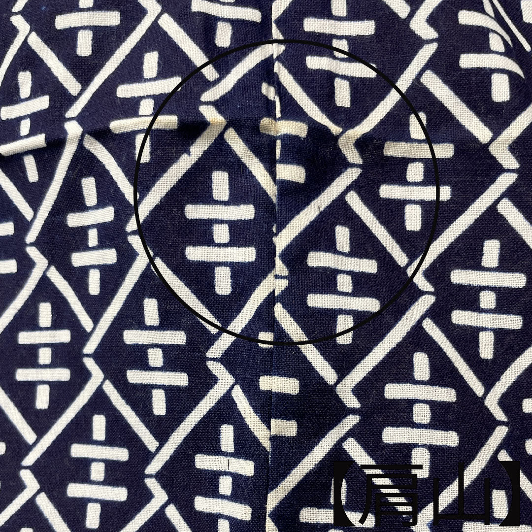 浴衣 男物 幾何学模様 木綿 Bランク 単衣 身丈150cm 裄丈70cm 紺系 1118001614118