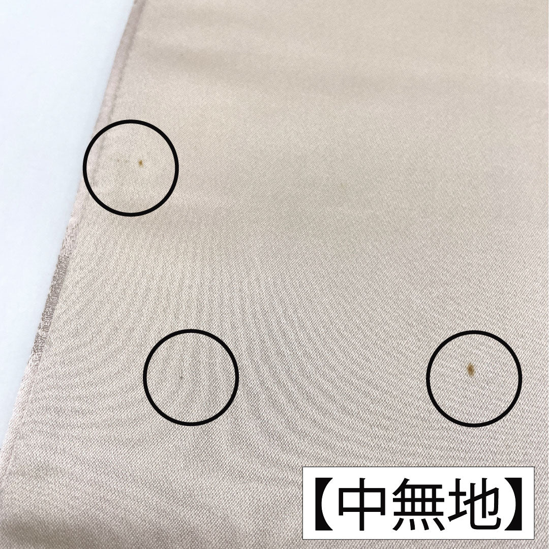 袋帯 ポリエステル Aランク 白茶色(しらちゃいろ) 梅 帯丈426cm 六通 フォーマル ピンク系 1123016053313