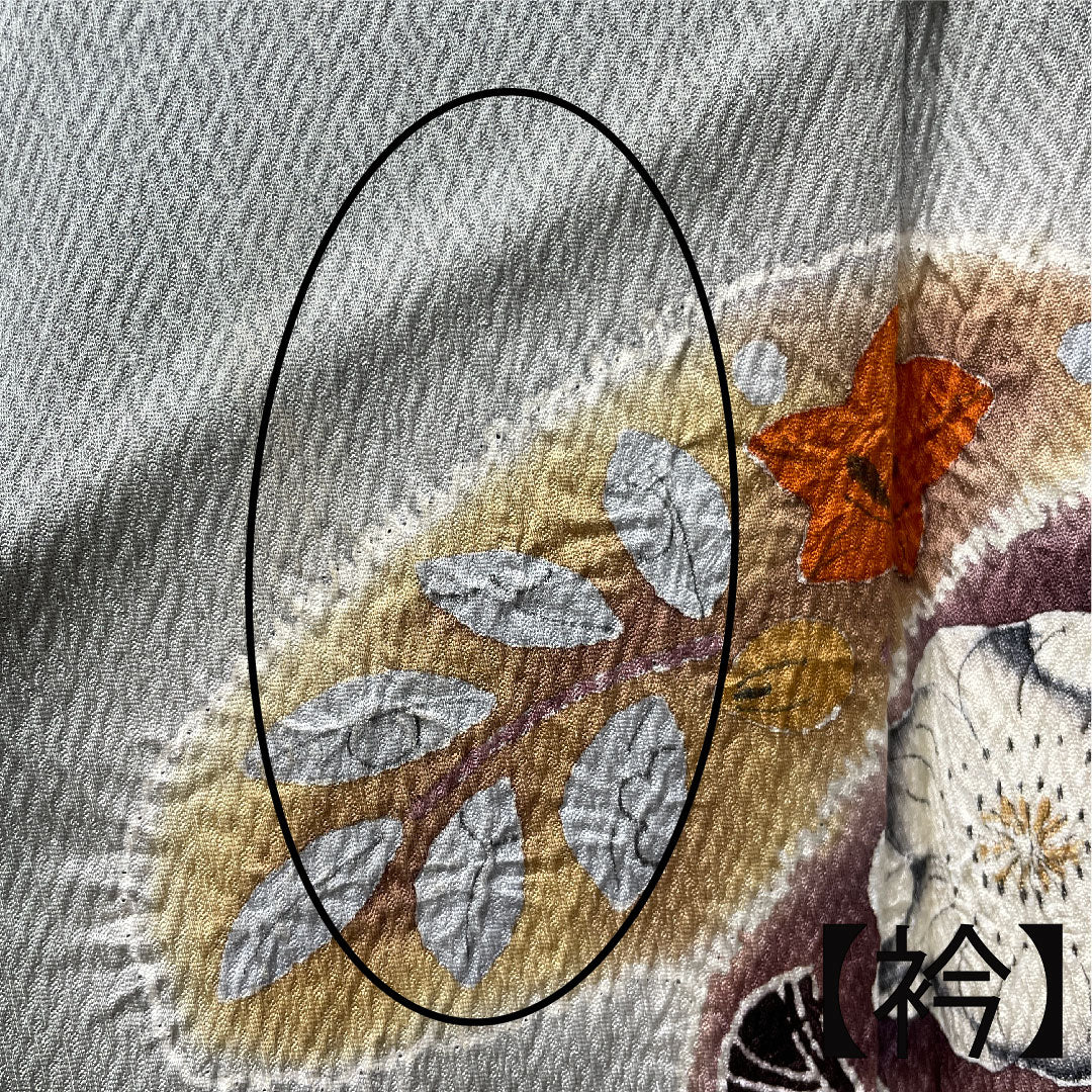 訪問着 袷 身丈159.5cm 裄丈64cm 浅葱鼠色 桐屋翠山工房 辻ヶ花 正絹 Aランク グレー系 1112002113322