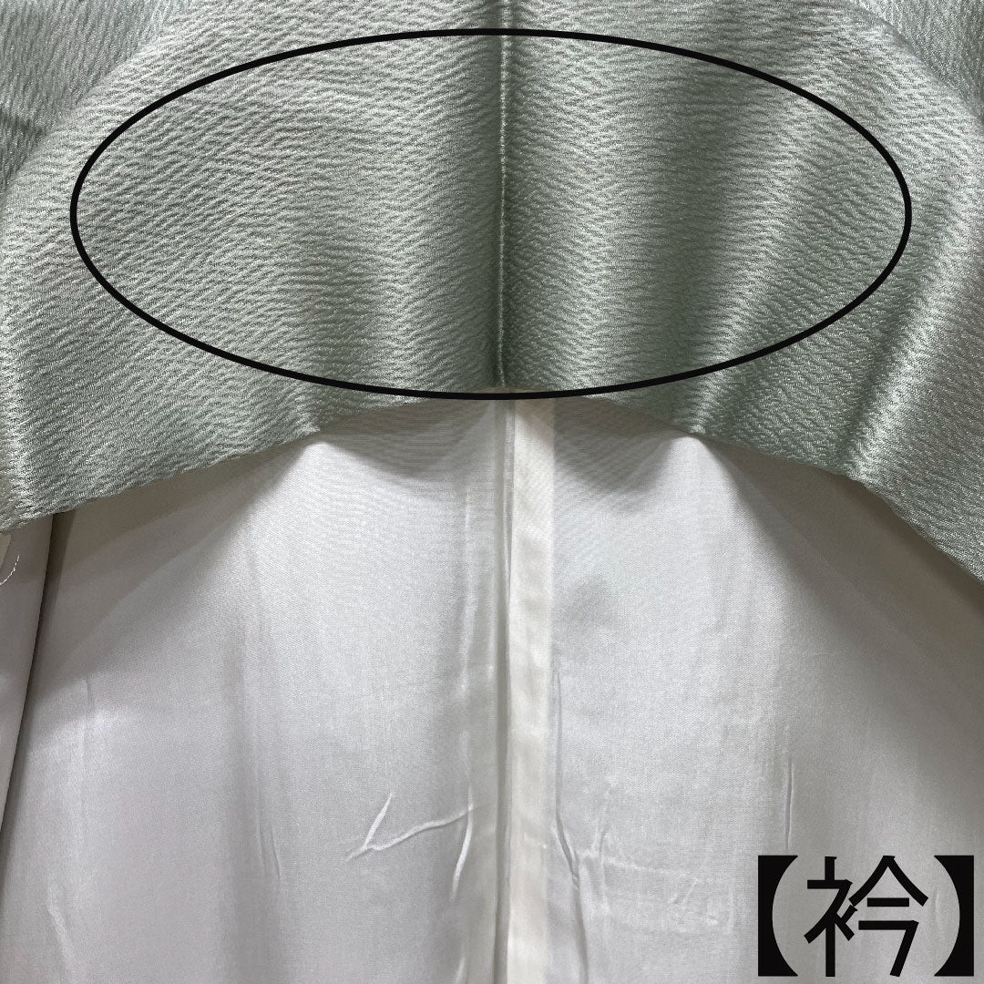 訪問着 正絹 袷 身丈158.5cm 裄丈62.5cm 薄緑色 桐屋翠山工房謹製 辻ヶ花 Aランク 緑系 1112003603319