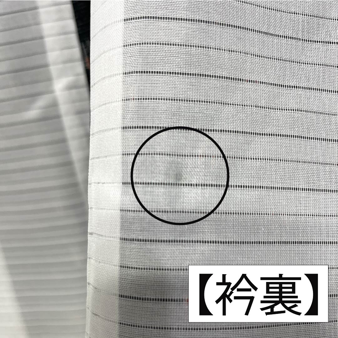 夏物 ポリエステル 小紋 Aランク 身丈159.5cm 裄丈65cm 抽象模様 洗える着物 絽 黒系 1132005113310