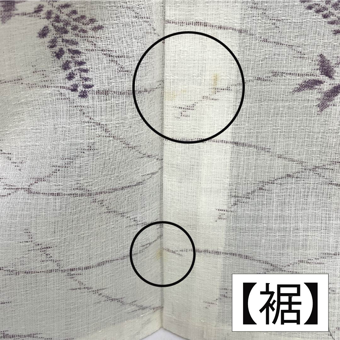 Summer linen tsumugi (pongee) kimono, length 165cm, sleeve length 69cm, milky white (nyuhakushoku) Ojiya-chijimi (Ojiya-style silk) with floral and gauze patterns, rank A, white, product number 1132002683511