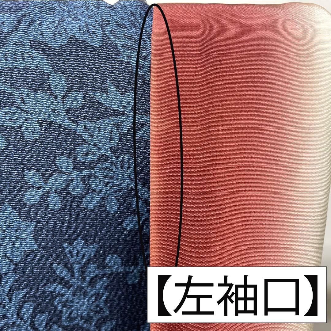 Homongi (formal kimono) made of pure silk, length 159cm, sleeve length 62cm, lined, dark navy blue, stencil-dyed, all-flower pattern, A rank, navy blue, 1115005403318