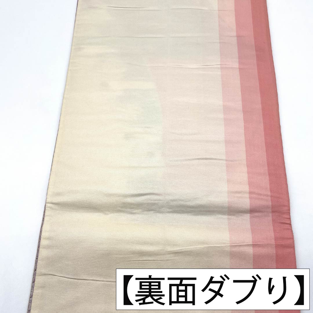 袋帯 正絹 Bランク 西陣織 羽根 抽象柄 帯丈428cm 六通 フォーマル ピンク系 1123018054313