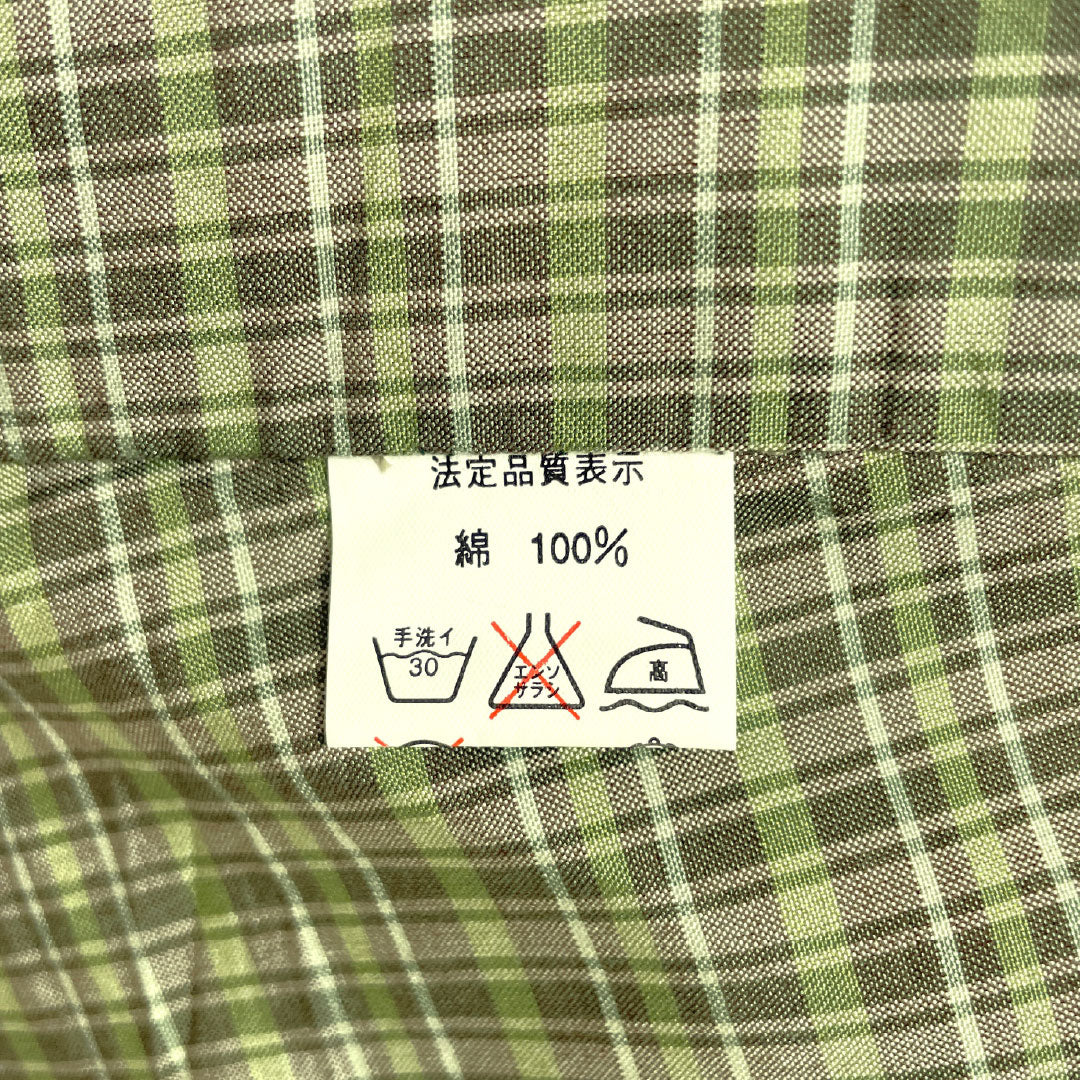 男物 木綿 Sランク 身丈150cm 裄丈69cm そろり しつけ糸付き 未使用品 単衣 緑系 1119001692519