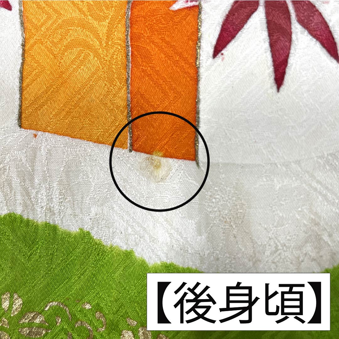 振袖 正絹 Aランク 身丈167.5cm 裄丈64.5cm 袷 萌黄色(もえぎいろ) 京友禅 絞り 古典柄 緑系 1113002813519