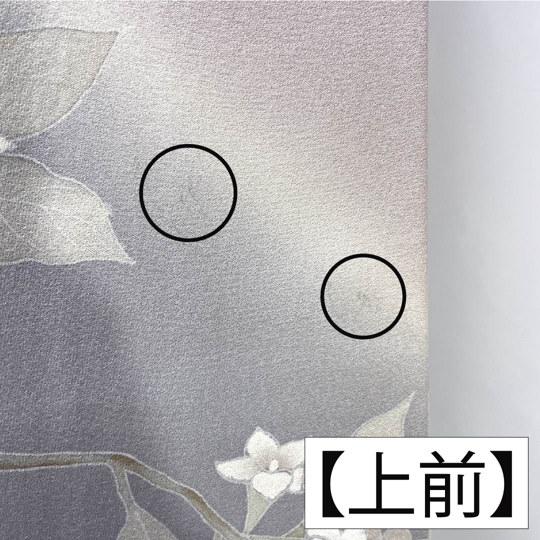 訪問着 正絹 Aランク 袷 身丈153.5cm 裄丈62.5cm 白梅色(しらうめいろ) 花 紫系 1112007573220