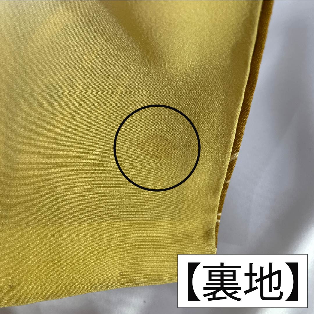 小紋 正絹 Aランク 身丈163.5cm 裄丈64.5cm 袷 金茶色(きんちゃいろ) 京紅型 短冊 紬地 橙系 1115006363426