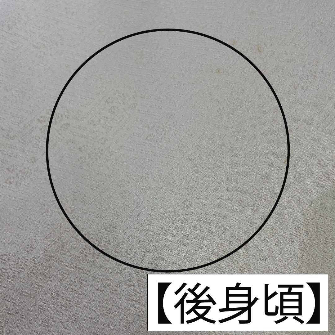 Komon, pure silk, length 162cm, sleeve length 64cm, lined, light color, Kyoto Yuzen, embroidery, B rank, cream color, 1115004204415