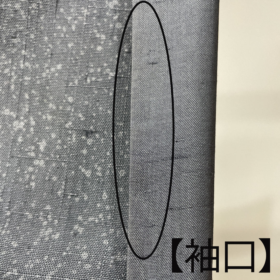 Homongi, lined, length 160cm, sleeve length 68cm, lead color, pongee fabric, abstract pattern, pure silk, A rank, gray, 1112002343422