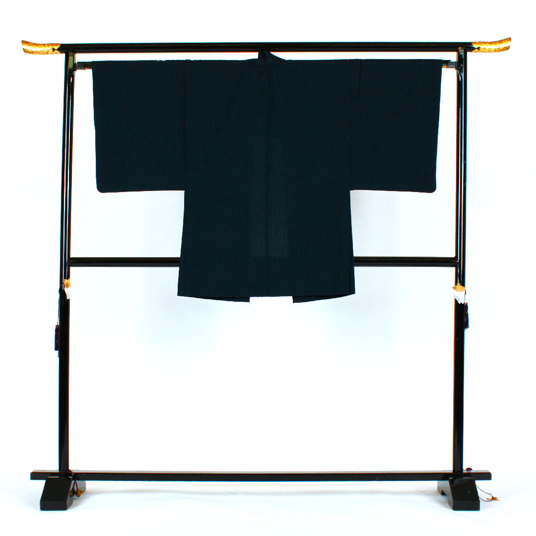 男物 身丈90cm 裄丈67.5cm ウール 羽織 ウール Sランク 袷 紺系 1119000262218