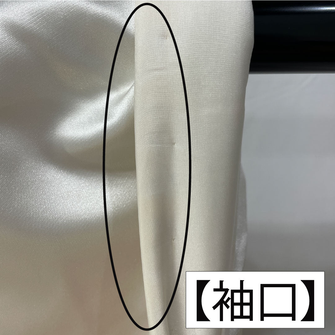 白無垢 正絹 Aランク 身丈180.5cm 裄丈64.5cm 唐織 鶴 草花模様 袷 白系 1110000983911