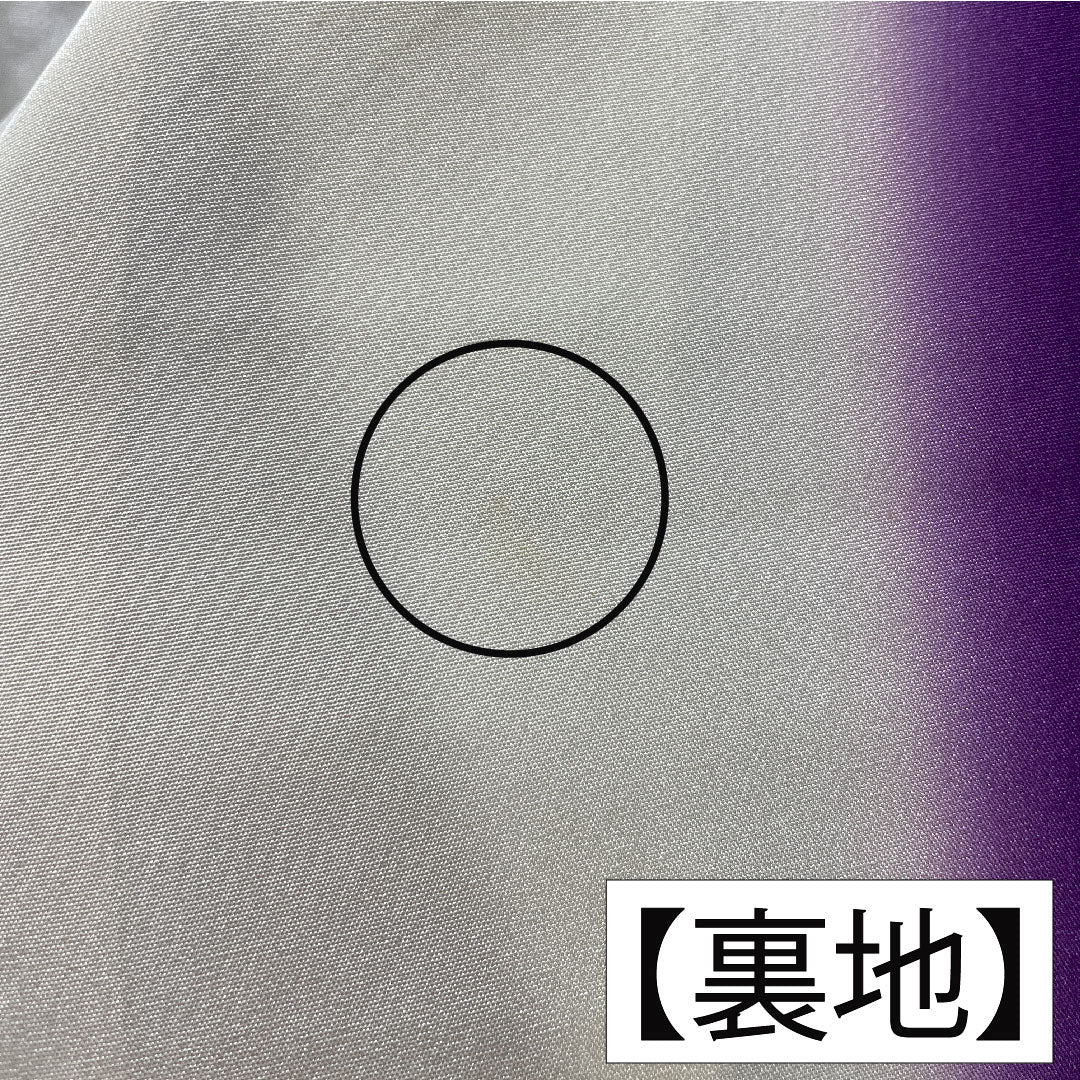 小紋 正絹 身丈163cm 裄丈63.5cm 袷 葡萄紫色(ぶどうむらさきいろ) 総絞り 疋田絞り Aランク 紫系 1115004663420