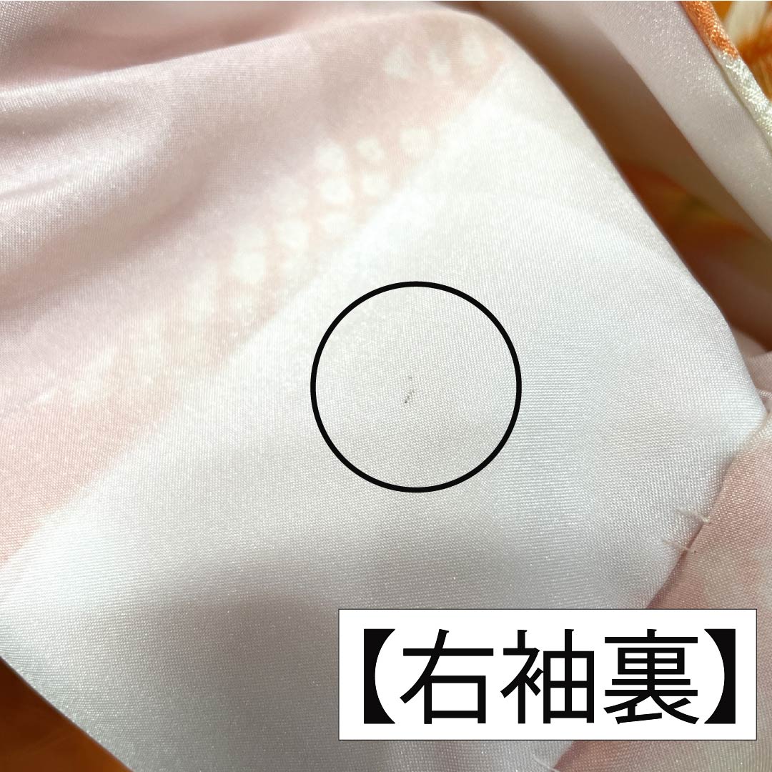 訪問着 正絹 Aランク 袷 身丈158cm 裄丈62cm 赤橙色(あかだいだいいろ) 京友禅 絞り 吉祥文様 入子菱 花 橙系 1112007513326