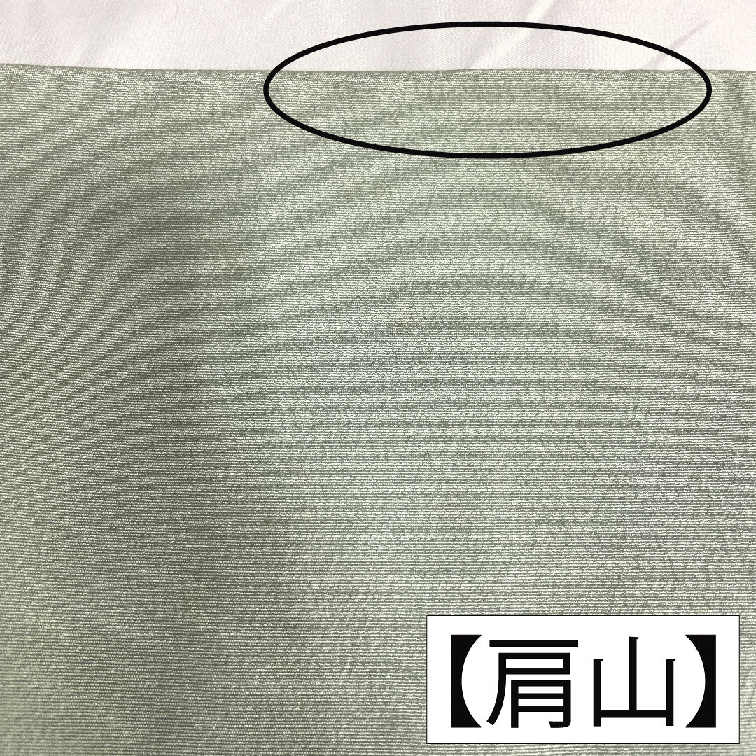 訪問着 正絹 袷 身丈153cm 裄丈65.5cm 秘色(ひそく) 京友禅 桜 椿 菊 スーパーガード加工 Aランク 水色系 1112005503224