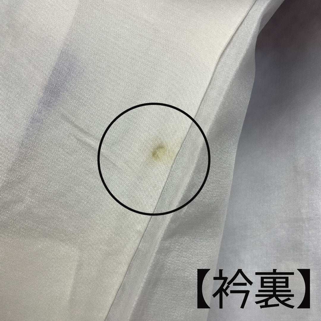 小紋 身丈158cm 裄丈62cm 袷 総絞り 葉模様 正絹 Aランク 紫系 1115001883320
