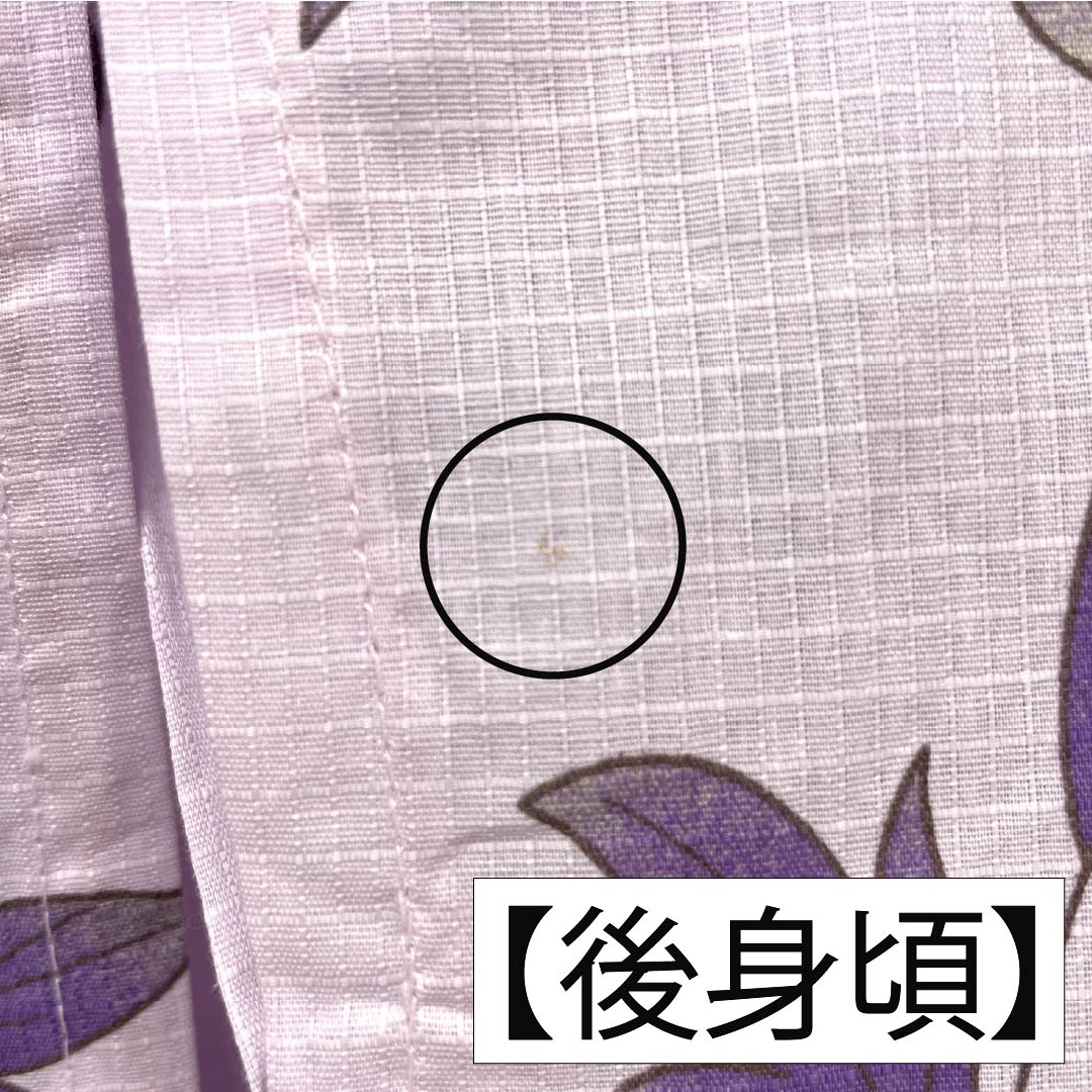 浴衣 木綿 身丈166cm 裄丈67.5cm Aランク 単衣 紫系 淡藤色(うすふじいろ) 牡丹 竹 1118006053520