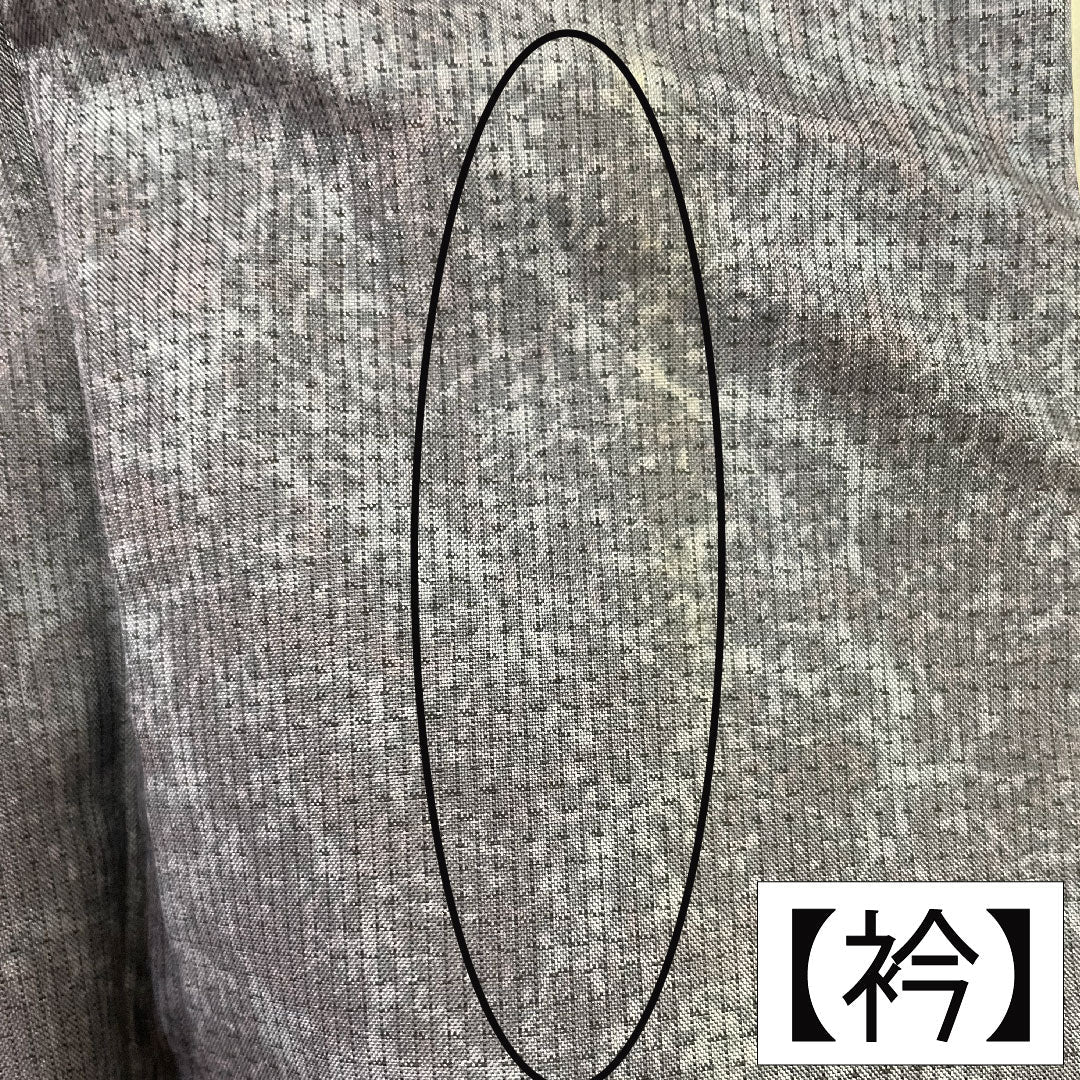 訪問着 正絹 袷 身丈161cm 裄丈63cm 灰青色 大島紬 草花模様 作家物 Aランク グレー系 1112004013422