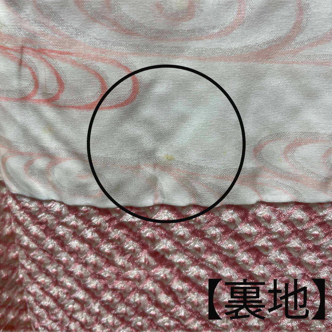 羽織 正絹 身丈80.5cm 裄丈64cm 桃色 総絞り 辻ヶ花 Aランク 袷 ピンク系 1117000703913