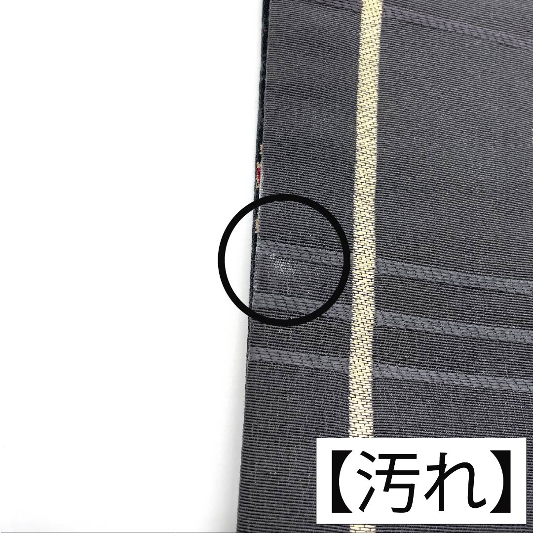 半幅帯 ポリエステル Bランク リバーシブル うさぎ 桜 笹 格子 帯丈448cm 黒系 1125005014410