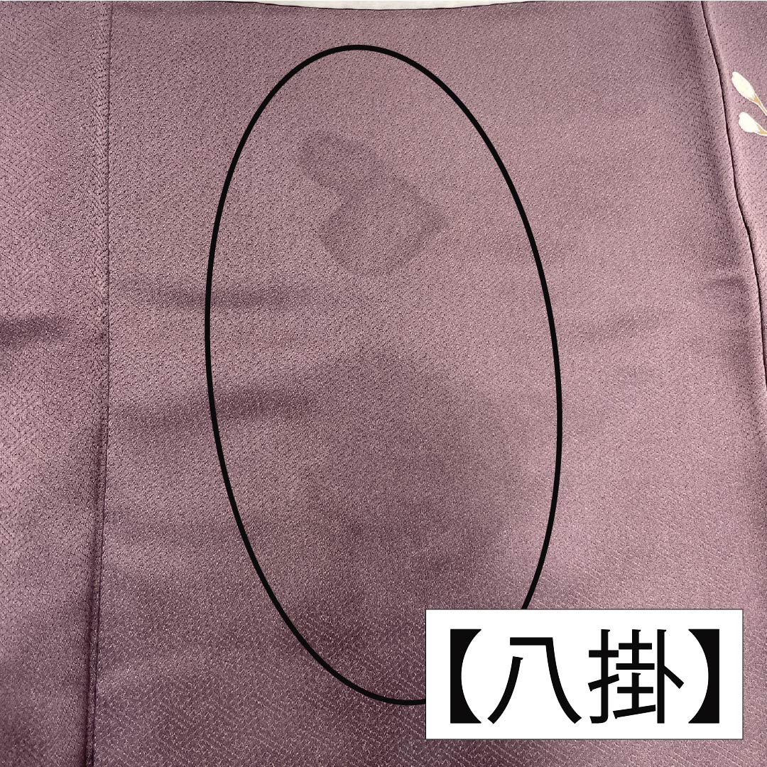 訪問着 正絹 Bランク 袷 身丈164cm 裄丈64.5cm 紅掛鼠色(べにかけねずいろ) 京友禅 一つ紋 草木 紫系 1112007044420