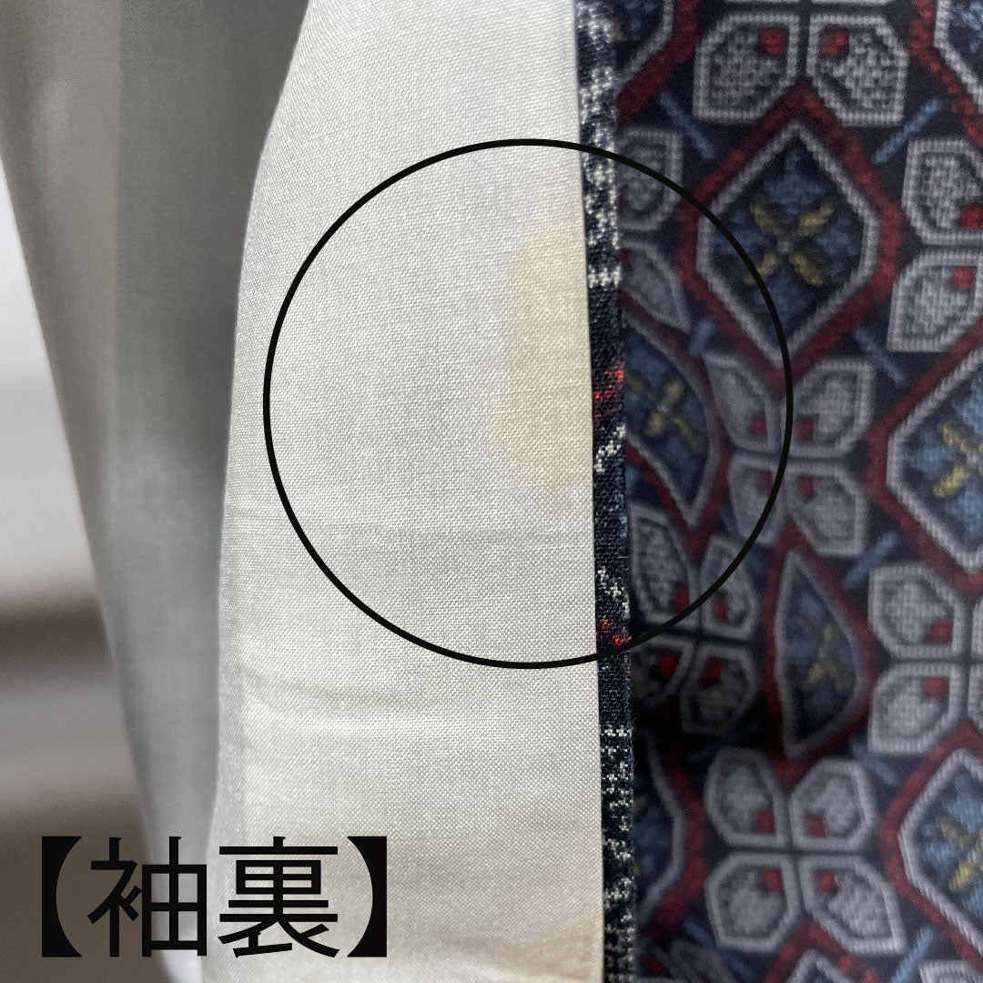 村山大島紬 正絹 身丈153.5cm 裄丈62cm アンサンブル 幾何学模様 Aランク 袷 黒系 1116002973210