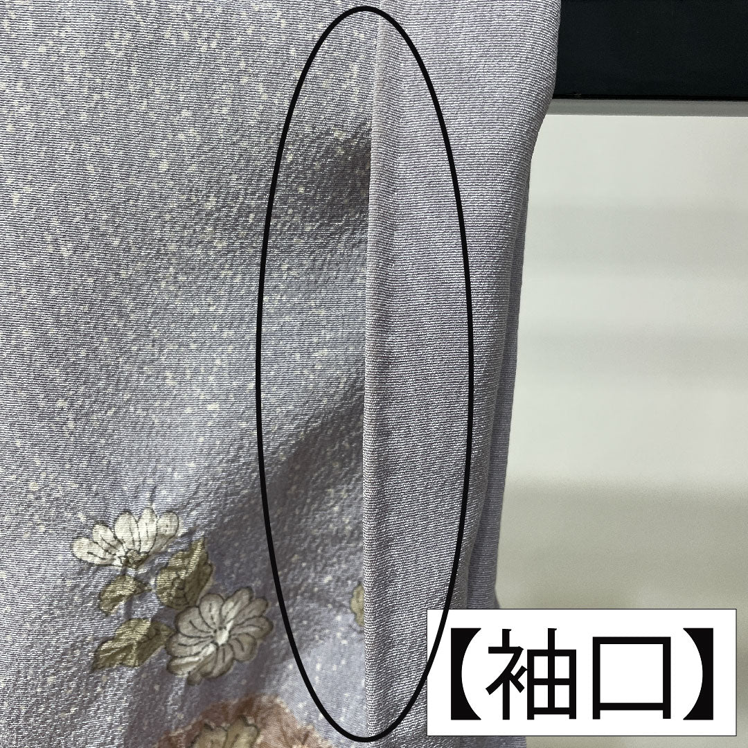 訪問着 正絹 袷 身丈156.5cm 裄丈63.5cm 雪色(せっしょく) 辻ヶ花 作家物 Aランク グレー系 1112004893322