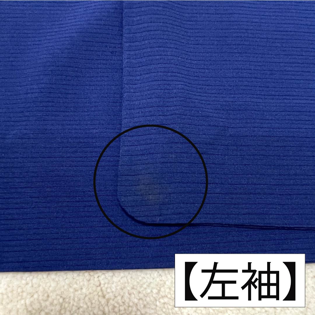 夏物 正絹 色無地 Aランク 身丈153.5cm 裄丈65cm 紺色(こんいろ) 素無地 丸に五三桐 一つ紋 絽 紺系 1132003493217