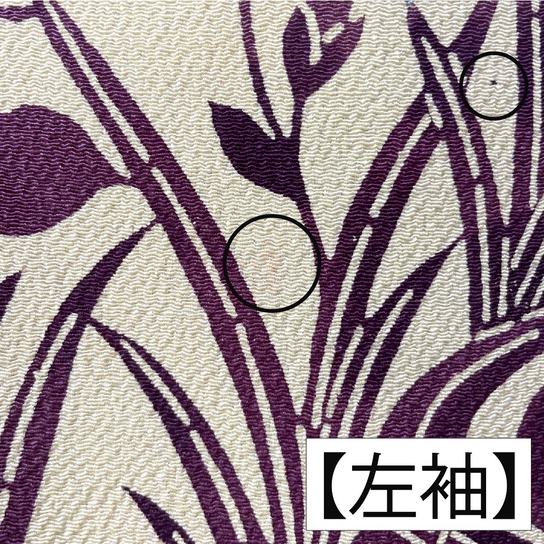 Homongi, pure silk, lined, length 159.5cm, sleeve length 64.5cm, light egg color, Kyoto Bingata, floral pattern, flowing water, B rank, cream color, 1112006064315
