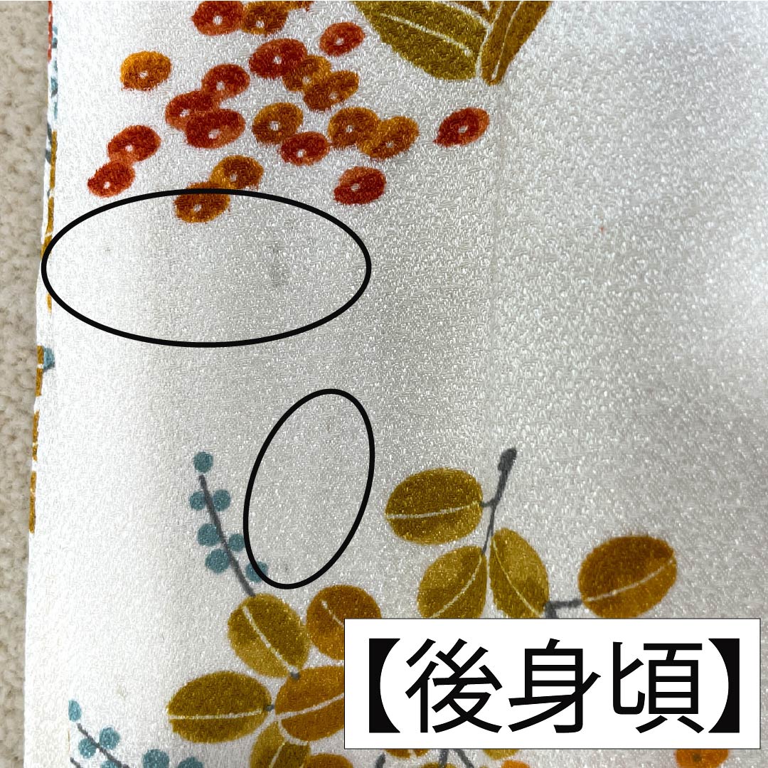小紋 正絹 Bランク 身丈153.5cm 裄丈62cm 袷 草花模様 白系 1115006434211