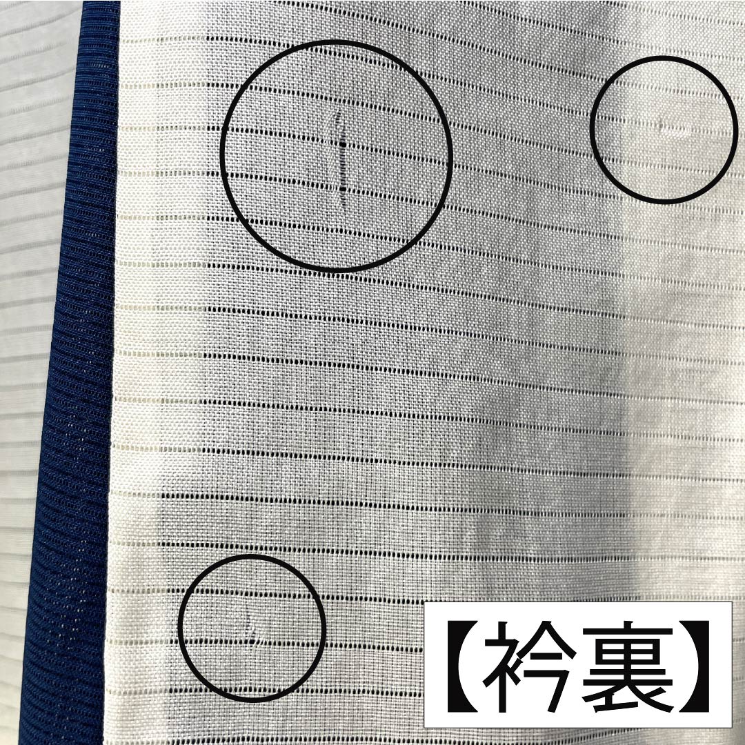 夏物 正絹 付下げ Aランク 身丈163.5cm 裄丈67.5cm 紺色(こんいろ) 型染 幾何学模様 健勝苑ガード 絽 紺系 1132005033418