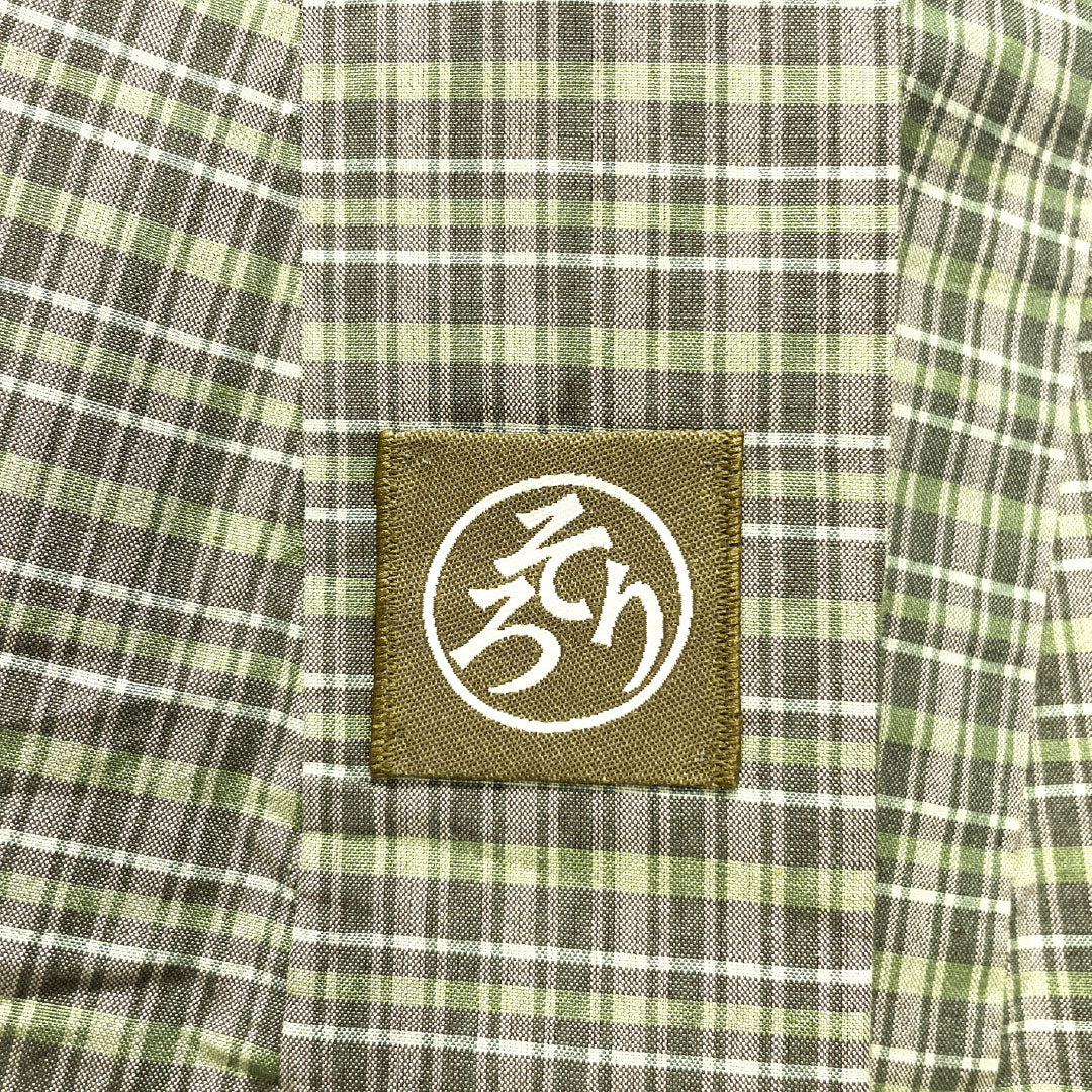 男物 木綿 Sランク 身丈150cm 裄丈69cm そろり しつけ糸付き 未使用品 単衣 緑系 1119001692519