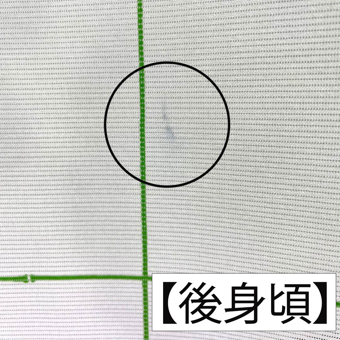 夏物 ポリエステル 小紋 Aランク 身丈158cm 裄丈62cm 黄緑色 竹垣 花柄 洗える着物 絽 緑系 1132005413319